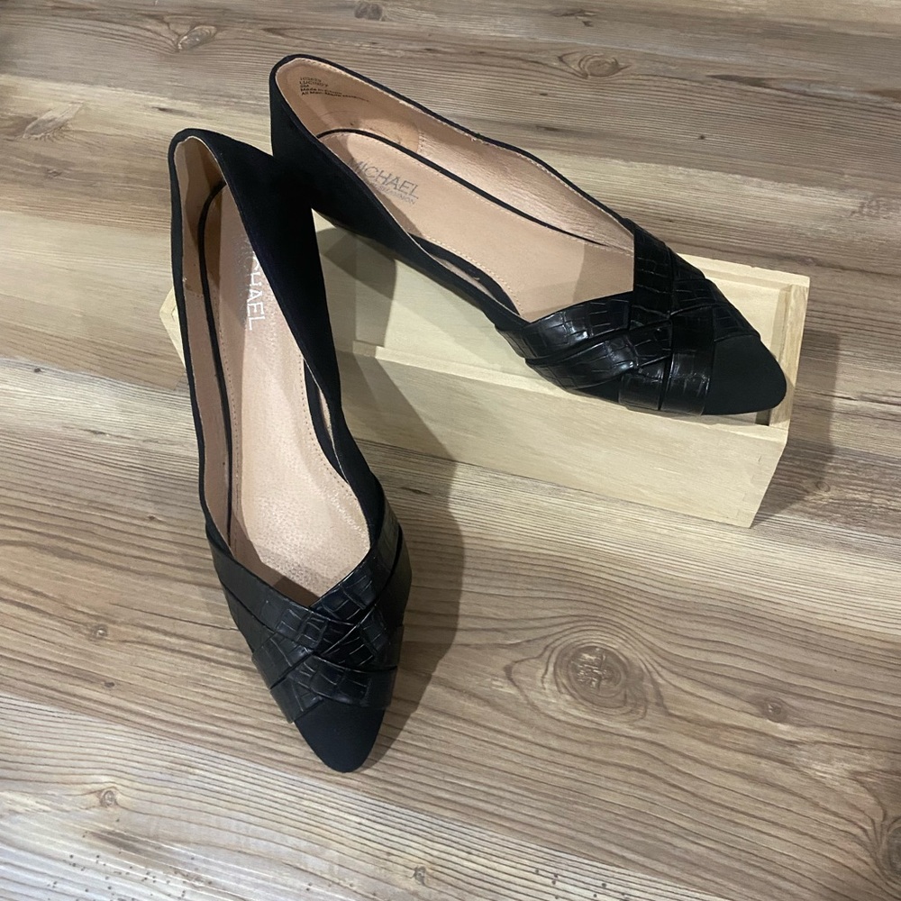 Michael Shannon Black Textured Flats